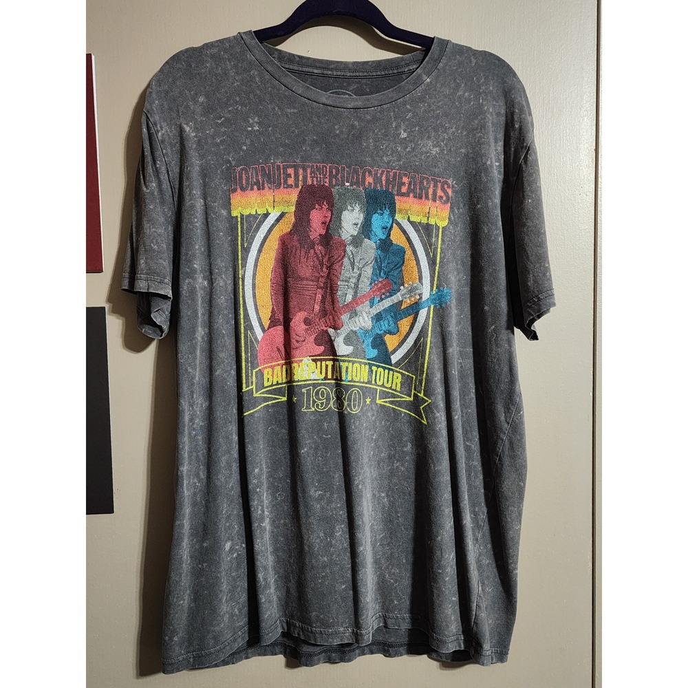 Joan Jett & The Blackhearts Bad Reputation Tour 1980 Graphic Tee Gray Large